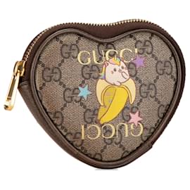 Gucci-Brown Gucci GG Supreme Bananya Coin Purse-Brown