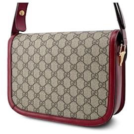 Gucci-Brown Gucci Small GG Supreme Horsebit 1955 Crossbody-Brown