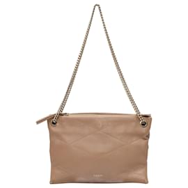 Bolsa de ombro de couro médio Lanvin Sugar Sand Camelo