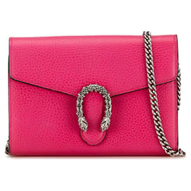 Gucci-Rosa Gucci Mini Dionysus Wallet on Chain Umhängetasche-Pink