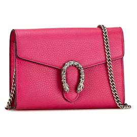 Gucci-Rosa Gucci Mini Dionysus Wallet on Chain Umhängetasche-Pink