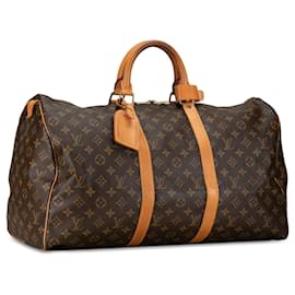 Louis Vuitton-Bolso de viaje Keepall 50 Monogram Louis Vuitton marrón-Castaño