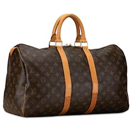 Louis Vuitton-Bolso de viaje Keepall 45 Monograma Louis Vuitton marrón-Castaño