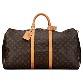 Louis Vuitton-Bolso de viaje Keepall 55 Monograma Louis Vuitton marrón-Castaño