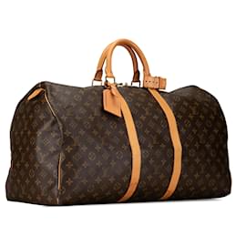 Louis Vuitton-Bolso de viaje Keepall 55 Monograma Louis Vuitton marrón-Castaño