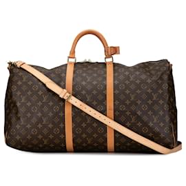 Louis Vuitton-Bolso de viaje Louis Vuitton Monogram Keepall Bandoulière 60 marrón-Castaño