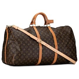 Louis Vuitton-Bolso de viaje Louis Vuitton Monogram Keepall Bandoulière 60 marrón-Castaño