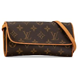 Louis Vuitton-Bolso cruzado Pochette Twin PM Monograma Louis Vuitton marrón-Castaño