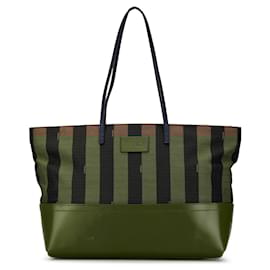 Fendi-Sac à roulettes en toile Pequin moyen marron Fendi-Marron