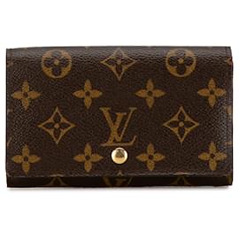 Louis Vuitton-Carteira pequena Louis Vuitton Monogram Porte Monnaie Billets Tresor marrom-Marrom