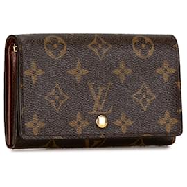 Louis Vuitton-Carteira pequena Louis Vuitton Monogram Porte Monnaie Billets Tresor marrom-Marrom