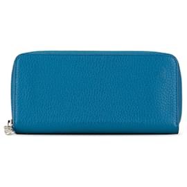 Louis Vuitton-Blue Louis Vuitton Taurillon Zippy Vertical Wallet-Blue