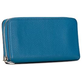 Louis Vuitton-Blue Louis Vuitton Taurillon Zippy Vertical Wallet-Blue