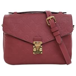 Louis Vuitton-Red Louis Vuitton Monogram Empreinte Pochette Metis Satchel-Red