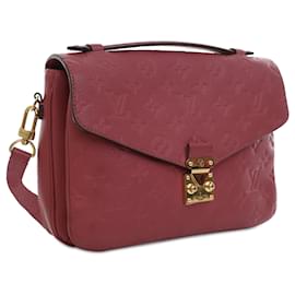 Louis Vuitton-Red Louis Vuitton Monogram Empreinte Pochette Metis Satchel-Red