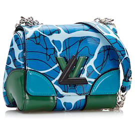 Louis Vuitton-Blaues Louis Vuitton Epi Aqua Twist PM Umhängetasche-Blau