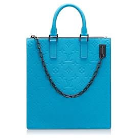 Louis Vuitton-Bolsa Sac Plat em Taurillon Monograma Azul Louis Vuitton-Azul