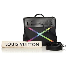 Louis Vuitton-Bolsa Steamer PM em Taiga Rainbow preta da Louis Vuitton-Preto