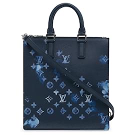 Louis Vuitton-Bolsa Sac Plat Zippé em Monograma Azul Louis Vuitton Aquarela-Azul