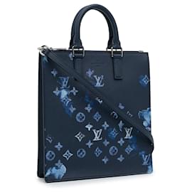 Louis Vuitton-Bolsa Sac Plat Zippé em Monograma Azul Louis Vuitton Aquarela-Azul