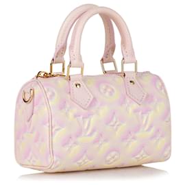 Louis Vuitton-Pink Louis Vuitton Monogram Empreinte Summer Stardust Nano Speedy Boston Bag-Pink