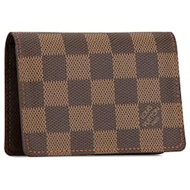 Louis Vuitton-Tarjetero Louis Vuitton Damier Ebene marrón-Castaño