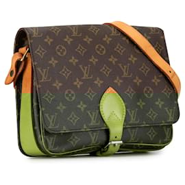 Louis Vuitton-Brown Louis Vuitton Monogram Cartouchiere GM Crossbody Bag-Brown