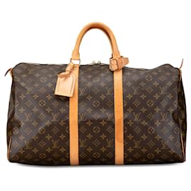 Louis Vuitton-Bolso de viaje Keepall 50 Monograma Louis Vuitton marrón-Castaño