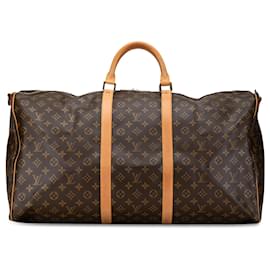 Louis Vuitton-Bolso de viaje Keepall Bandoulière 60 Monograma Louis Vuitton marrón-Castaño