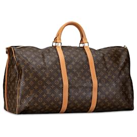 Louis Vuitton-Bolso de viaje Keepall Bandoulière 60 Monograma Louis Vuitton marrón-Castaño