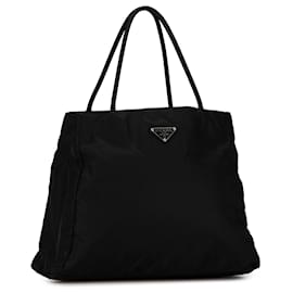 Prada-Black Prada Tessuto City Tote-Black