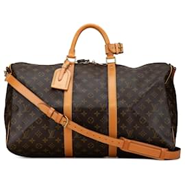 Louis Vuitton-Bolso de viaje Keepall Bandoulière 50 Monograma Louis Vuitton marrón-Castaño