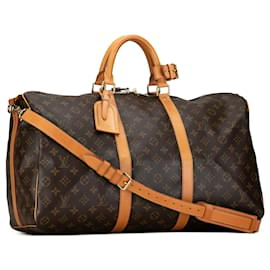 Louis Vuitton-Bolso de viaje Keepall Bandoulière 50 Monograma Louis Vuitton marrón-Castaño