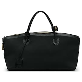 Louis Vuitton-Bolsa Louis Vuitton Cuir Obsession Lockit Leste-Oeste preta-Preto