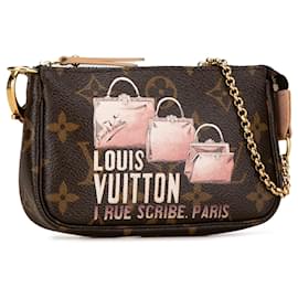 Louis Vuitton-Brown Louis Vuitton Monogram Affiche Mini Pochette Accessoires Shoulder Bag-Brown