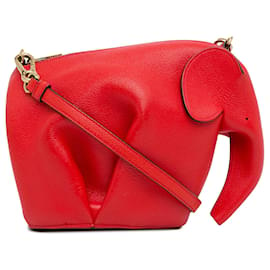 Loewe-Red LOEWE Mini Leather Elephant Crossbody-Red