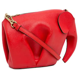 Loewe-Red LOEWE Mini Leather Elephant Crossbody-Red