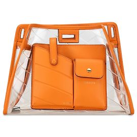 Orange Fendi Small PVC Peekaboo Defender Clutch Bag Orange