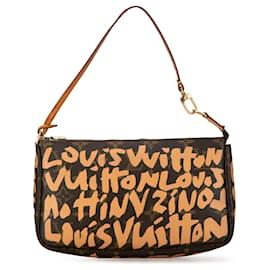 Louis Vuitton-Bolso de Hombro Pochette Accesorios Monograma Graffiti de Louis Vuitton x Stephen Sprouse marrón-Castaño