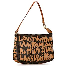 Louis Vuitton-Bolso de Hombro Pochette Accesorios Monograma Graffiti de Louis Vuitton x Stephen Sprouse marrón-Castaño