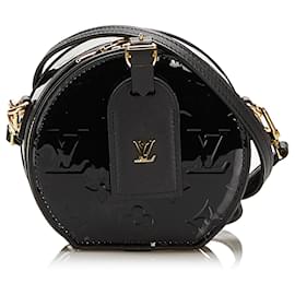 Louis Vuitton-Sac à bandoulière souple Mini Boite Chapeau Vernis Louis Vuitton noir-Noir