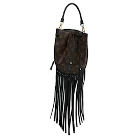 Louis Vuitton-Brown Louis Vuitton Monogram Fringed Noe Bucket Bag-Brown