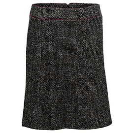 Vintage Schwarz-Weiß Chanel Herbst/Winter 2003 Tweed-Rock Größe FR 46 Schwarz
