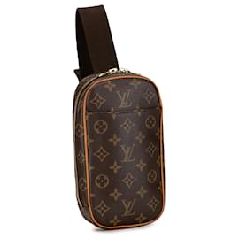 Louis Vuitton-Bolso cruzado Pochette Gange Monograma Louis Vuitton marrón-Castaño