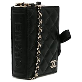 Chanel-Portafoglio in pelle di agnello nero Chanel CC con tracolla-Nero