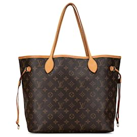 Louis Vuitton-Bolso tote Neverfull MM Monograma Louis Vuitton marrón-Castaño