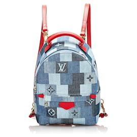 Louis Vuitton-Mochila Palm Springs de denim con monograma azul de Louis Vuitton-Azul