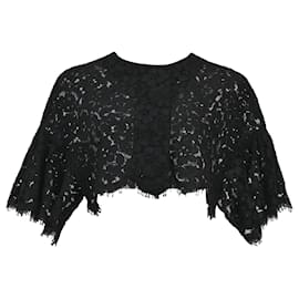 Dolce & Gabbana-Dolce & Gabbana Lace Bolero Top in Black Cotton-Black