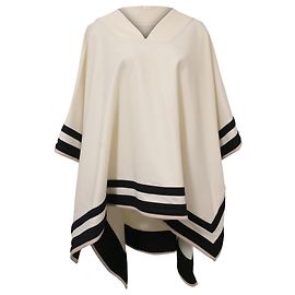 Altuzarra Colorblock Pattern Cape in White Wool White Cream