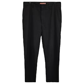 Acne-Acne Studios Straight Leg Trousers in Black Cotton-Black